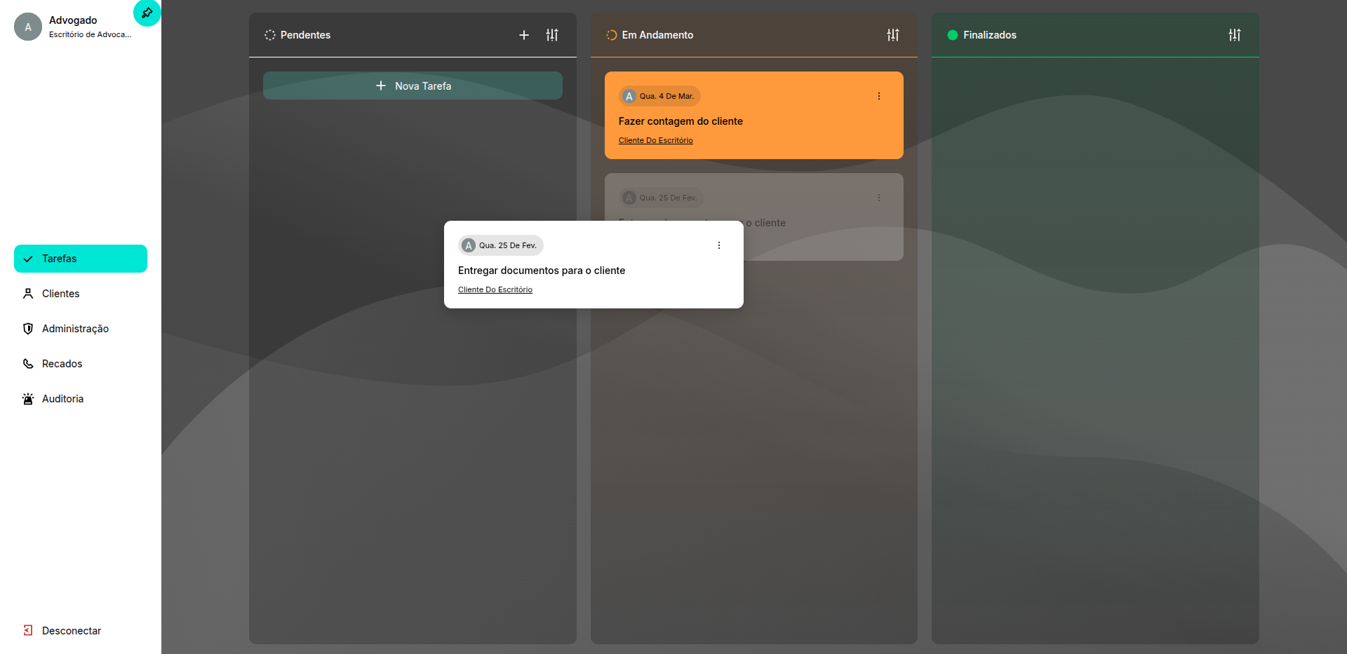 Demonstração da plataforma